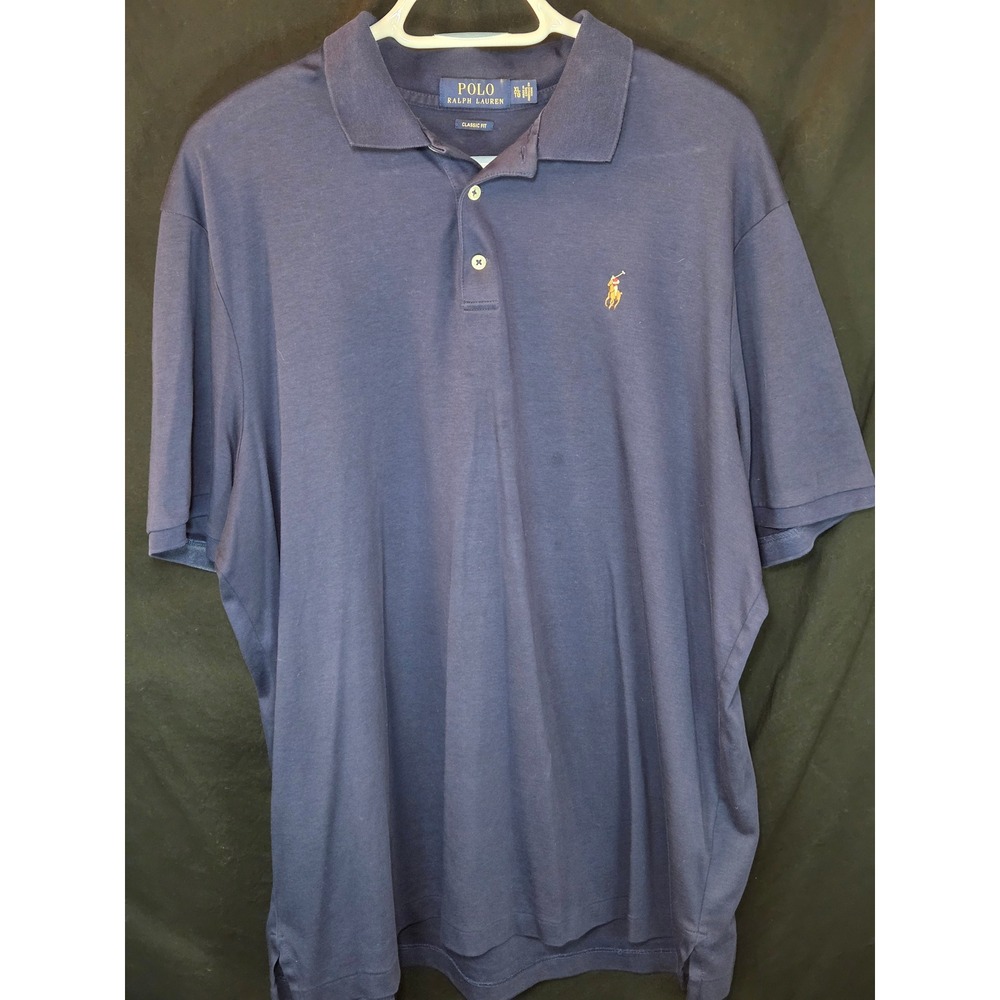 Polo Ralph Lauren Men's Classic‎ Fit Navy Blue Short Sleeve Polo Shirt XL